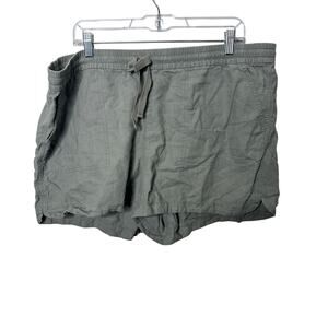 J.Crew Linen Blend Shorts‎ Women’s XXL Green Casual Pockets Summer Lightweight